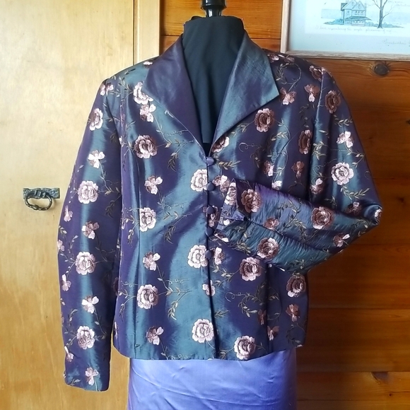 Embroidered taffeta jacket - Picture 1 of 3